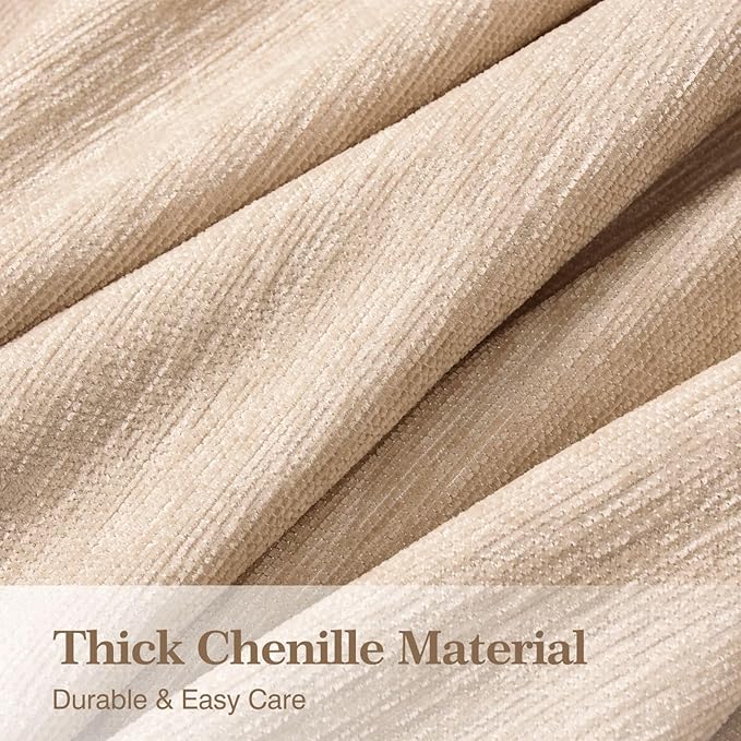 Couch Cover for Dogs Sectional Sofa Covers Washable for 2 Cushion Couch, Chenille Couch Cover Blanket, Sectional Sofa Slipcovers, Multi-Use Furniture Protector for Kids, Pets, 91" X134", Sand