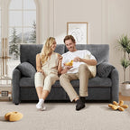 Chenille Oversized Armchair, 38.6'" Wide Accent Chairs for Living Room & Bedroom Modern Lounge Chair, Upholstered Mid-Century Reading Chair (Darkgray, Loveseat)