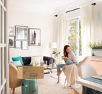 Curtain Rods for Windows 40 to 76, Black Adjustable Curtain Rod, Wrap Around Blackout Curtain Rod, Heavy Duty Industrial Curtain Rods, 1 Inch Outdoor/Indoor Drapery Pole 40-76"