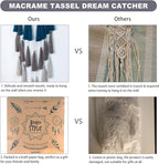 Macrame Dream Catcher Wall Hanging - Large Dreamcatchers Boho Chic Wall Decor, Handmade Tassels Ornament Colorful Room Decor for Bedroom, Blessing Gift for Girls Kids Women (Blue Mix)