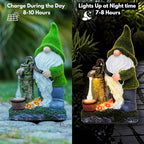 Water Pump Gnome Decorations for Yard/Lawn Outdoors Decor – Weatherproof Garden Statue – Fun Spring Summer Charming Gnomes Gifts for Women (Forest Green) and Home.