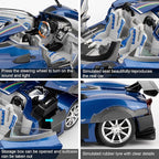 1/24 Car Model Compatible for Collectible Pagani Zonta HP Diecast Toy Car,Zinc Alloy Pull Back Cabriolet Vehicles Toy with Sound and Light for Adult Boys Girls (Blue)