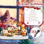 taman Christmas Village Collectible Buildings - Santa Claus Riding Sleigh with 3-Elk Warm Light Christmas Ornaments for Holiday Decorations