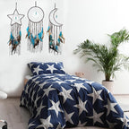 3PCS/LOT Star Moon Sun Shape Dream Catcher Home Decoration, and Baby Kids Room Accessory - Dream Catcher with Feather Decoration - Unique Home Craft Wall Pendant (Brown)