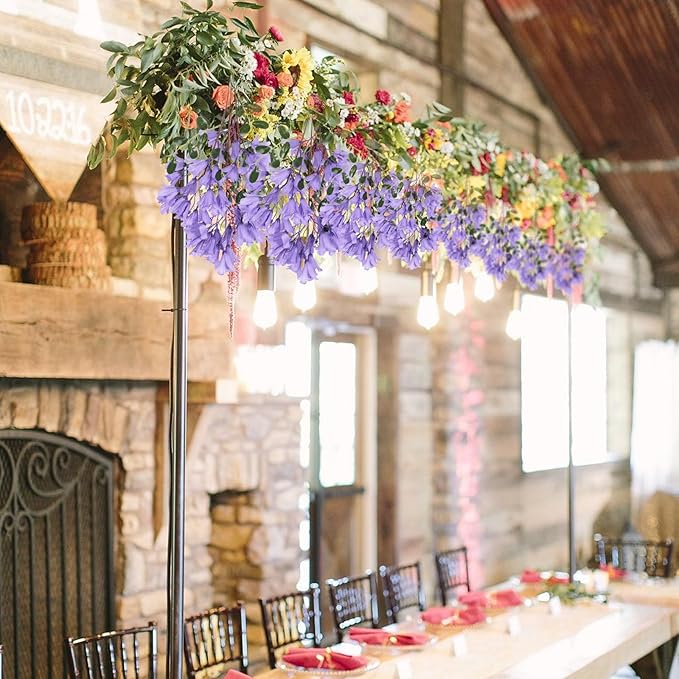 IPOPU 4Pcs Dark Purple Artificial Delphiniums, 24.8 Inch Long Stem Artificial Jacaranda Flowers for Tall Vases, Fake Delphiniums for Artificial Flower Arrangements, Home Party Decorations