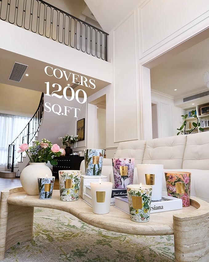 M&SENSE Amber Jasmine Scented Candle, Soy Candles 14.1oz 60H Slow Burning, Aromatherapy Stress Relief Home Fragrance Housewarming Gifts