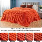 GONAAP Fuzzy Faux Fur Throw Blanket Queen Size Orange Super Soft Cozy Plush Fuzzy Shaggy Blanket for Couch Sofa Bed (Orange, Queen(90"x90"))