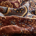 Boho Throw Blanket for Couch Sofa Bed, 100% Cotton Woven Quilt with Tassel 60”x80”, Super Soft Muslin Blanket with Patchwork Printed, Decorative Reversible Bed Blanket/Cover for All Seasons