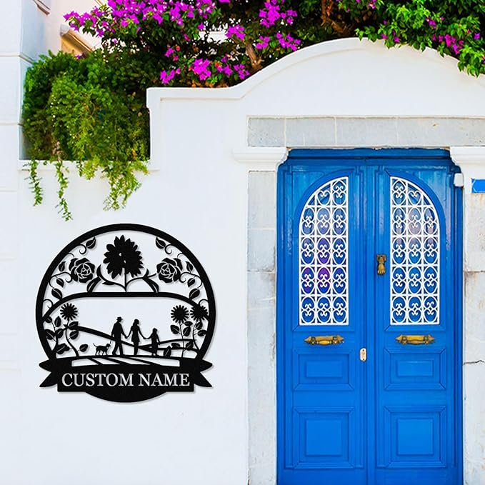 Personalized Family Name Sign, Custom Family Signs Metal Wall Decor, Family Wall Art, Metal Signs Customized, Family Wall Decor for Living Room, Rustic Hanging Decoration Sign, Housewarming Gifts