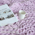 Maetoow Chenille Chunky Knit Blanket Throw (60×80 Inch), Handmade Warm & Cozy Blanket Couch, Bed, Home Decor, Soft Breathable Fleece Banket, Christmas Thick and Giant Yarn Throws, Purple