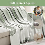 Couch Cover Boho for Dogs Washable Green Couch Covers for 2 Cushion Couch, Chenille Sectional Couch Covers L Shape Sofa Cover, Furniture Protector for Kids, Pets, Green 91" X118"