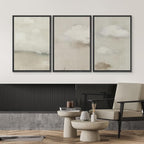 SIGNWIN Framed Canvas Print Wall Art Soft Neutral Cloudscape Minimalist Sky Photography Modern Art Minimalist Black and White for Living Room, Bedroom, Office - 16"x24"x3 Black