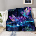 Aimego Hummingbird Gifts Blanket for Women Girls Adults Mom Print Throw Floral Bird Colorful Flowers Bedroom Living Room Decor Birthday Mother's Day Soft Cozy Throw Lightweight Blanket 50"x60"
