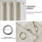 MIULEE 100% Blackout Polyester Textured Curtains for Bedroom Solid Thermal Insulated Cream Grommet Room Darkening Curtains & Drapes Luxury Decor for Living Room Nursery 52 x 90 Inch (2 Panels)