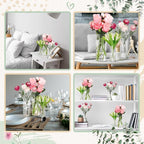 12 Pcs Glass Cylinder Vases for Centerpieces Clear Ribbed Tall Bud Vase for Flower Wedding Decoration Floating Candle and Indoor Home Decor, Housewarming Gift (6/8/10 Inch)