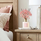 COCORRÍNA Reed Diffuser - Himalayan Salt & Rosewater 6.7 Fl.oz Reed Diffuser Set with Sticks & Preserved Baby's Breath, Reed Diffuser for Home Bathroom Shelf Decor