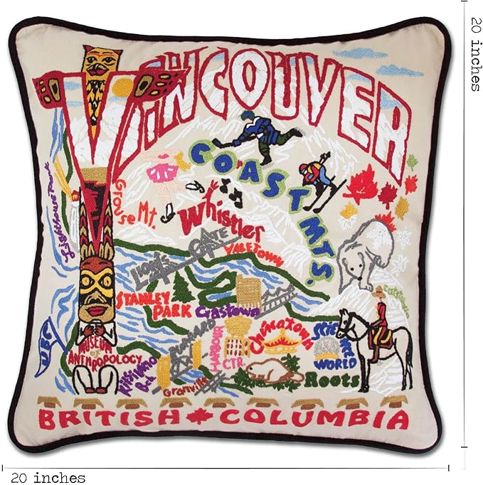 Catstudio Vancouver Embroidered Decorative Throw Pillow
