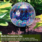 VCUTEKA Gazing Ball, Glass Mosaic Gazing Balls Sphere for Garden Lawn Outdoor Ornament Yard Decorative, 10-Inch, Purple