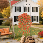 6 Bundles Artificial Fall Flowers for Outdoors Fake Plants Garden Home Fall Decor,UV Resistant Realistic Silk Faux Autumn Flower Indoor Outside Front Porch Patio Balcony Yard Farmhouse(Orange)