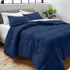 Bare Home Duvet Insert Comforter - Twin/Twin Extra Long - 8 Duvet Loops - Goose Down Alternative - Ultra-Soft - Premium 1800 Series - All Season Warmth - Bedding Comforter (Twin/Twin XL, Dark Blue)