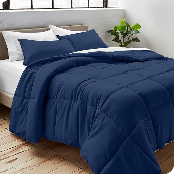 Bare Home Duvet Insert Comforter - King/California King - Goose Down Alternative - Ultra-Soft - Premium 1800 Series - All Season Warmth - Bedding Comforter (King/Cal King, Dark Blue)