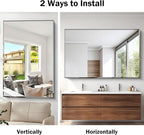 55x36 Large Beveled Mirror, Frameless Beveled Bathroom Mirrors for Over Sink, Upgraded Shatterproof Beveled Frameless Vanity Mirror for Bathroom,Bedroom,Living Room and Entryway