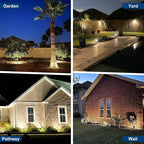 Solar Spot Lights Outdoor, 6 Pack Outdoor Solar Lights for Yard Waterproof, 4 Lighting Modes Solar Landscape Spotlights, Auto On/Off Solar Powered Flood Lights Garden Pathway (Cool White)