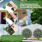 Yunlly Set of 2 Artificial Boxwood Topiary Ball Tree Fake Bushes Shrubs Outdoor Faux Plant with Ground Spike Flowers UV Resistance Greenery for Front Porch Garden Patio Indoor(Light Purple,27x18inch)