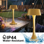 uuffoo Rechargeable Table Lamp, Outdoor Table lamp Cordless with Stepless Dimming & 3 Color Temperatures, Battery Operated Night Light for Patio, Bar, Restaurant, Home, Bedroom, Dining (Gold)