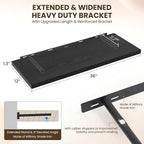 36" Floating Shelves for Wall, 12" Deep Slim Black Floating Shelves, Wall-Mounted Shelves for Bedroom, Living Room, Kitchen, Bathroom - Set of 2