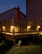 PARTPHONER Solar Lanterns Solar Lights Outdoor Waterproof 18-Pack, Solar Powered Hanging Lights Cracked Glass Hanging Globes for Christmas Decoration, Shepherd Hook, Garden Tree Ornaments