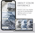 jinchan Boho 100% Cotton Muslin 50x60 Throw Blanket Lightweight 3-Layer Blue Blanket Washable Reversible Breathable Decorative Geometric Striped Patterned Soft Cozy for Sofa Bed All Season Gift