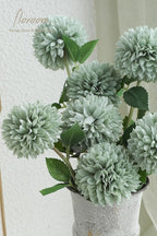 Floroom 12pcs Sage Green Faux Silk Mums Artificial Flowers Bulk Fake Chrysanthemums with Stems for DIY Wedding Table Centerpieces Floral Arrangements Vase Fillers Home Decorations