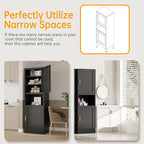 Tall Narrow Storage Cabinet 66.93" H Tall Bathroom Cabinet Metal Pantry Cabinets, 4 Adjustable Shelves for Kitchen, Home Office, Living Room, Dinning Room (20 inches Wide Black)
