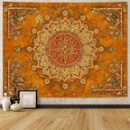 Lunerfex Floral Mandala Tapestry Boho Tapestry for Bedroom Brown Tapestries Wall Hanging Living Room Wall Art and Home Decor 70x90