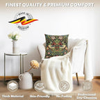 Charlotte Home Furnishings Throw Pillow Covers, Decorative Boho Pillow Covers for Couch, Living Room, Black Strawberry Square Cushion Cases 18x18 in, European Cotton Jacquard Woven, Cozy Bedroom Decor