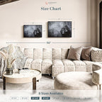 ElephantStock Boxing Gloves Wall Art - Horizontal Framed Canvas - 1-Piece Living Room Wall Decor - Photography Sports Canvas Print - Black and Gray Decor for Wall - 25" X 17"