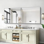 36x72inch Bathroom Mirror, Silver Rectangle Mirror with Thin Metal Frame, Large Rectangular Wall Mirrors for Bathroom, Living Roomm, Hair Salon, Big Farmehouse Mirror Hang Horizontal/Vertical