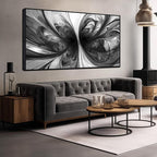 Large Abstract Canvas Wall Art for Living Room Black and White Wall Decor for Office Black Framed Wall Art 29 x 58 Inch