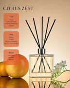 M&SENSE Citrus Zest Scent Diffuser - 7.04oz Reed Diffusers for Home, Scented Diffuser Gifts for Women, Home Fragrance Diffusers with Sticks for Bathroom Bedroom & Shelf Décor