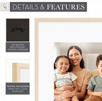 Camden Reed Arcadia 8 Piece Oversized Gallery Wall Frame, 11x14 and 11x11 inch matted frames for featuring 8x10 and 8x8 Inch Photographs or Art Prints, Natural Finish