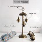 Mozaist Turkish Mosaic Lamp with Bulb – 3 Globe Tiffany-Style Moroccan Table Light (Multi-Colored)