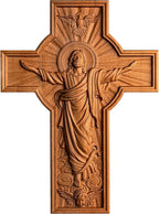 BGCOPPER Jesus Crucifix Wall Cross Handmade Wooden Cross for Wall Decor for Home Room Christmas Gift