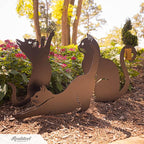 RealSteel I 3 Pack Steel Cat Garden Decor I Outdoor Yard Decorations I Gift for Cat Lovers I Lawn Ornaments and Statues I Garden Signs Decorative Outdoor - Gold