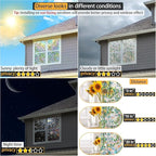 Rainbow Privacy Film with Cutting Line, 3D Decals Stained Glass Window Clings, Static Cling Window Sticker, Suncatcher - 47.24" x 157.4"