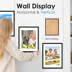 FIXSMITH 11x14 Picture Frame Bulk-4 Pack, Photo Frame with HD Plexiglass, Display Pictures 8x10 with Mat or 11x14 Without Mat, Black Picture Frames Collage Wall Decor, Gallary Wall Frame