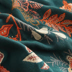 Boho Throw Blanket for Couch Sofa Bed, 100% Cotton Woven Quilt with Tassel 80”x90”, Super Soft Muslin Blanket with Floral Printed, Decorative Reversible Bed Blanket/Cover for All Seasons