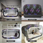 Bed Tent Twin Bed Canopy Portable Dream Tent for Adult Indoor Sleeping Tents with 2 Doors Breathable Private Space Tents, Galaxy