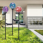 VCUTEKA Solar Garden Decorative Lights Outdoor, Mosaic Solar Light Waterproof LED Pathway Stake Light for Landscape Patio Yard Deck Walkway Decoration, 3 Pack （Blue&Purple&Red）