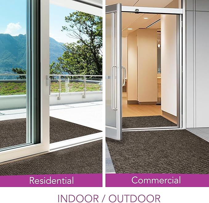 iCustomRug Hallway Runner Rug – 3x16ft Brown, Indoor/Outdoor, Non-Slip Rubber Backing, Low-Profile All-Weather Carpet, Non-Shedding & Easy Care, Entryway Mat Ideal for High Traffic Areas